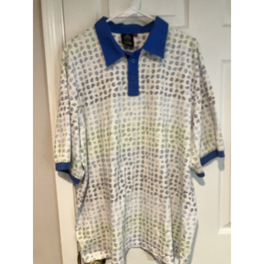 Vintage P Gear Platinum Graphic Polo Shirt Y2K Streetwear $ AOP Mens Size 2XL